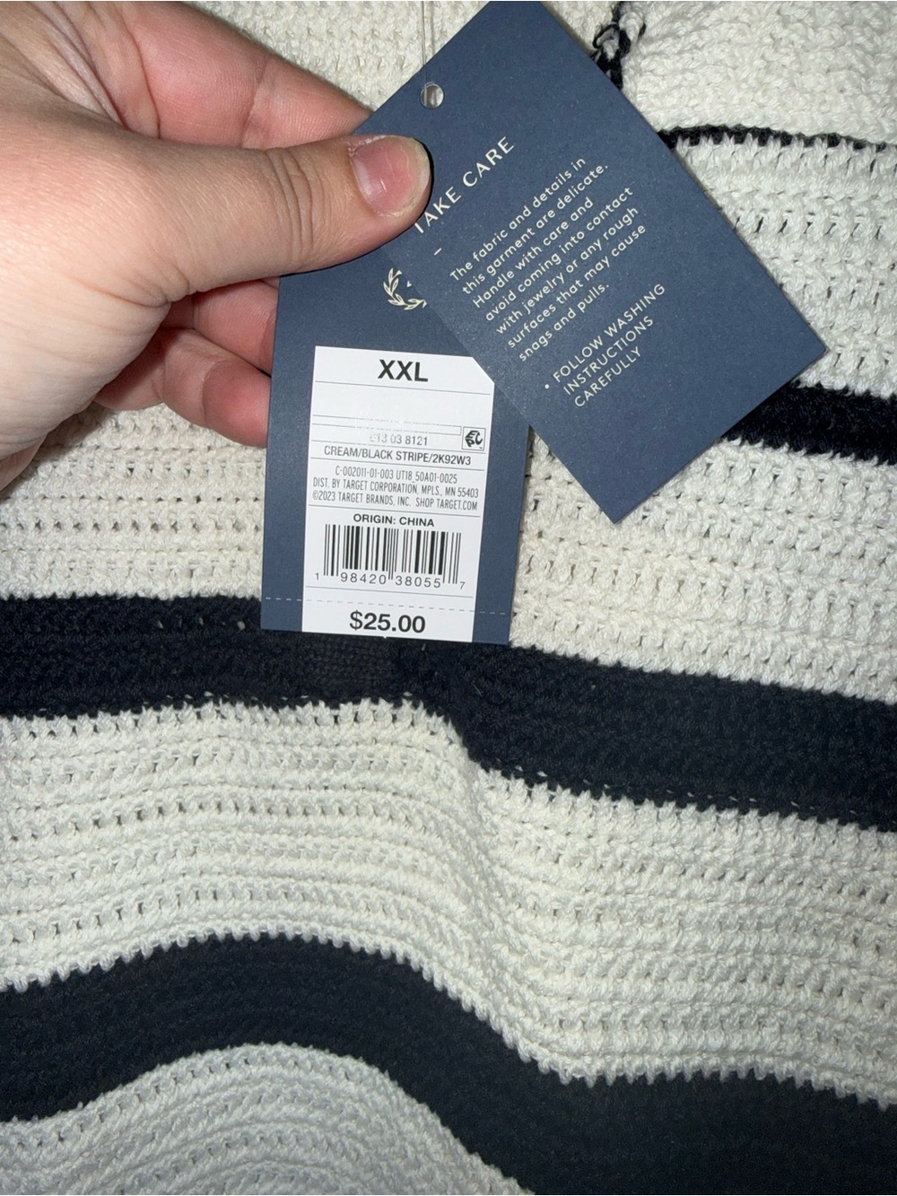 NWT Universal Thread Black & Cream Striped Polo Sweater - Picture 5 of 5